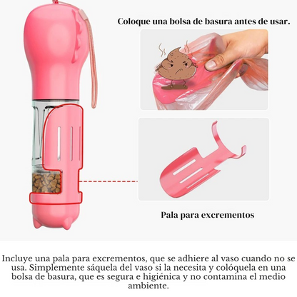 Botella multifuncional para mascotas