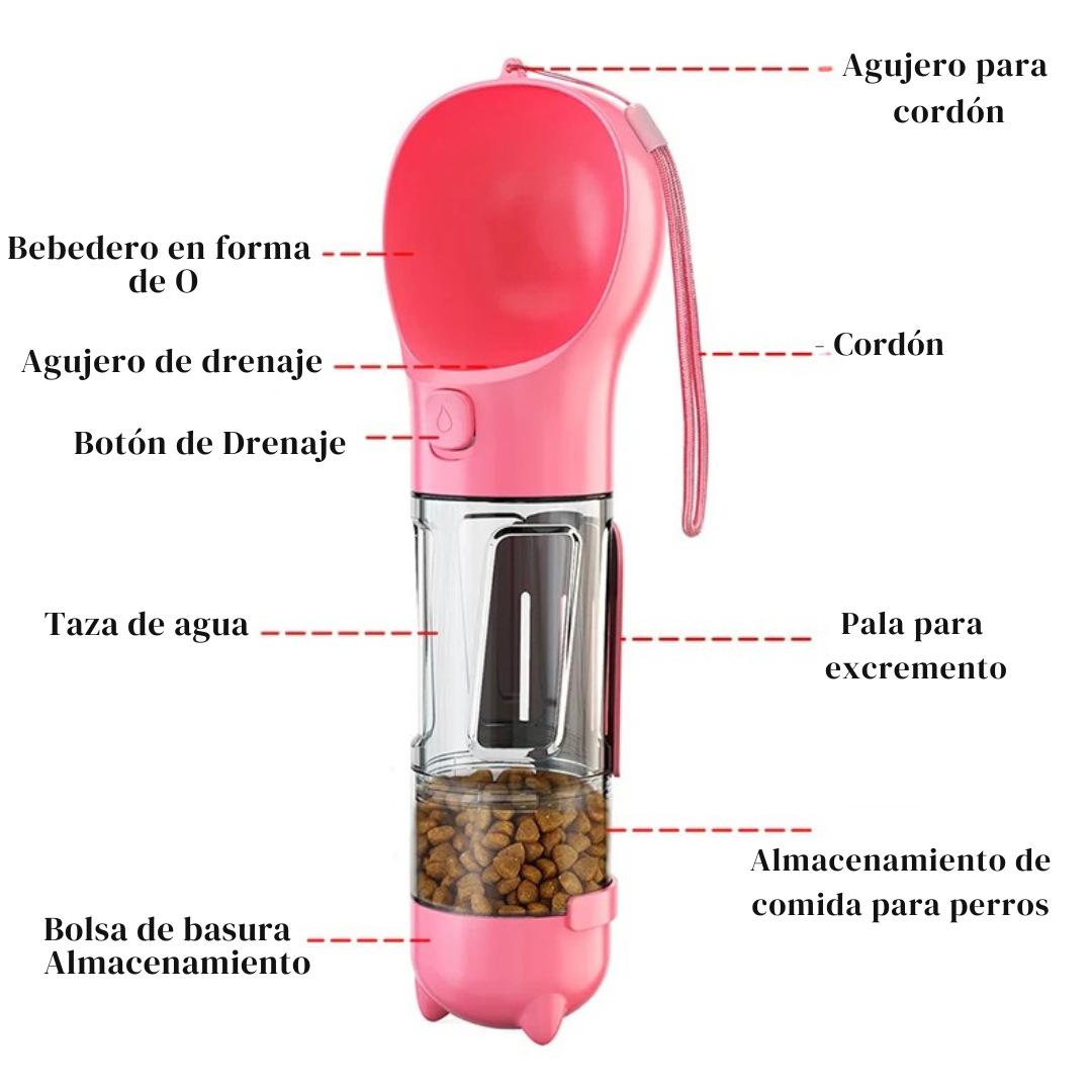 Botella multifuncional para mascotas