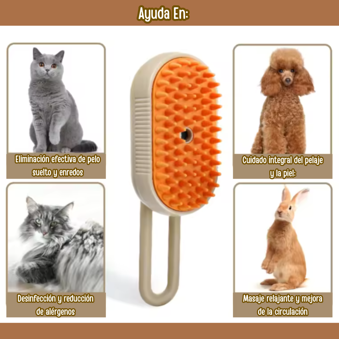 Cepillo a vapor para mascotas